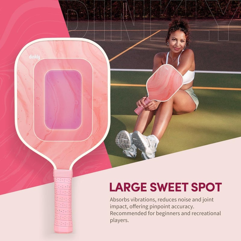 Dinkly Pickleball Paddles Set of 2/4- USAPA Approved Graphite/Fiberglass Pickleball Racket, 2 Pickleball Rackets, 4 Balls and 1 Portable Carry Bag, Aesthetic Pickle Ball Set for Men Women Beginners - Image 2
